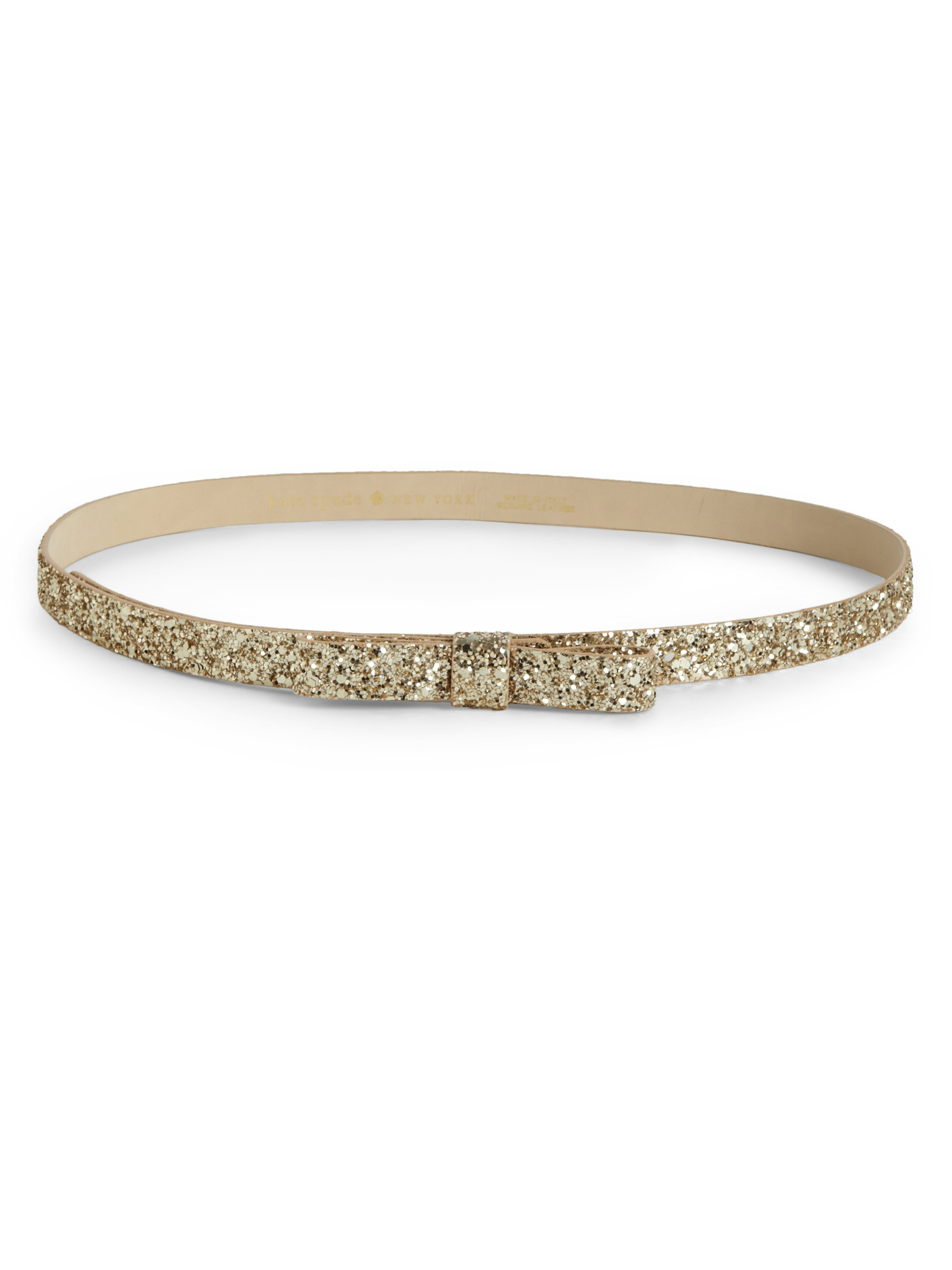 Lyst - Kate Spade New York Glitter Bow Belt in Metallic