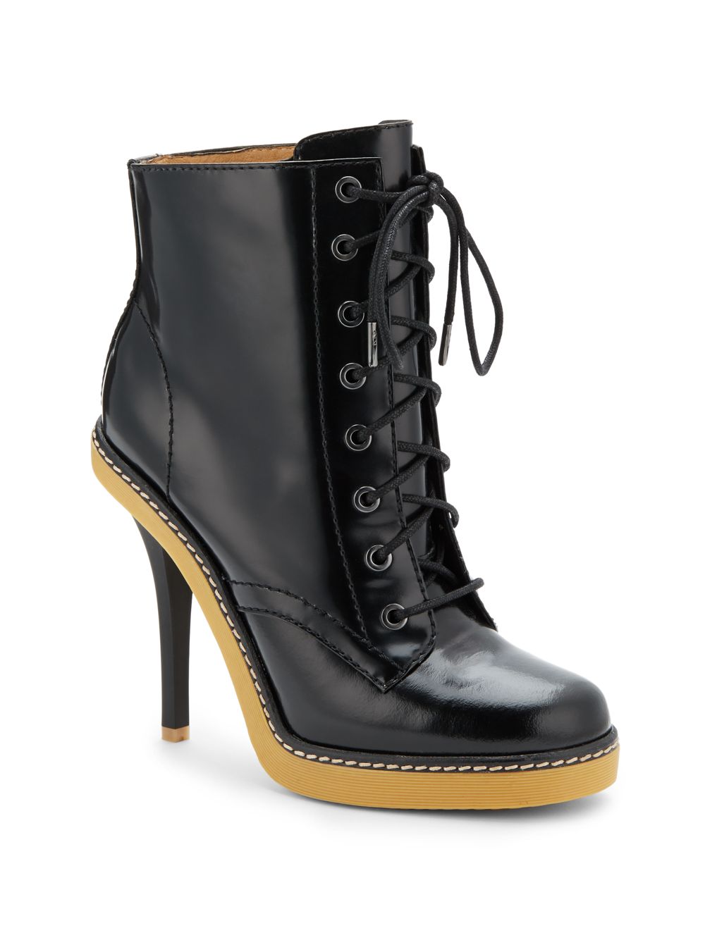 Lyst - L.A.M.B. Nichol Patent Leather Ankle Boots in Black