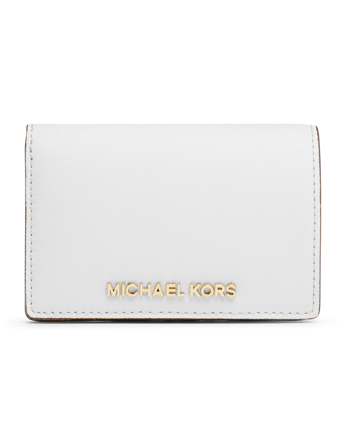 Lyst - Michael Kors Michael Medium Jet Set Travel Slim Wallet in White