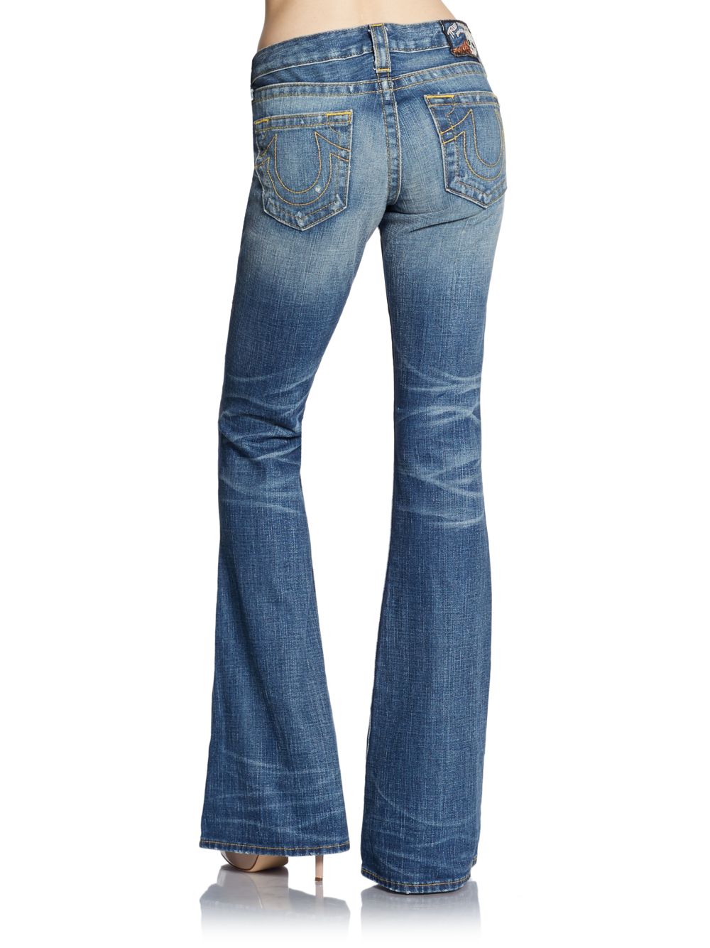 True religion Skinny Wide Flare Jeans in Blue | Lyst