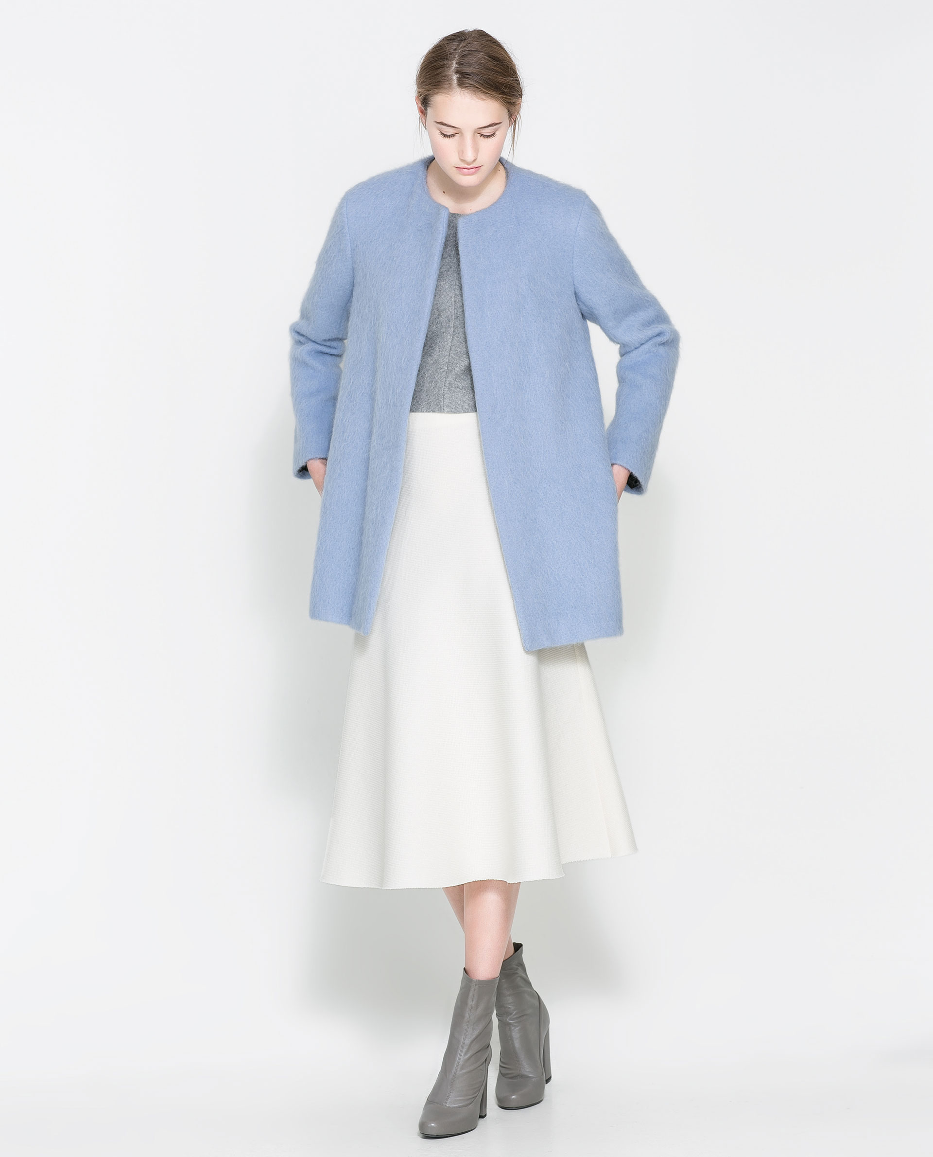 Zara Mohair Coat in Blue Lyst