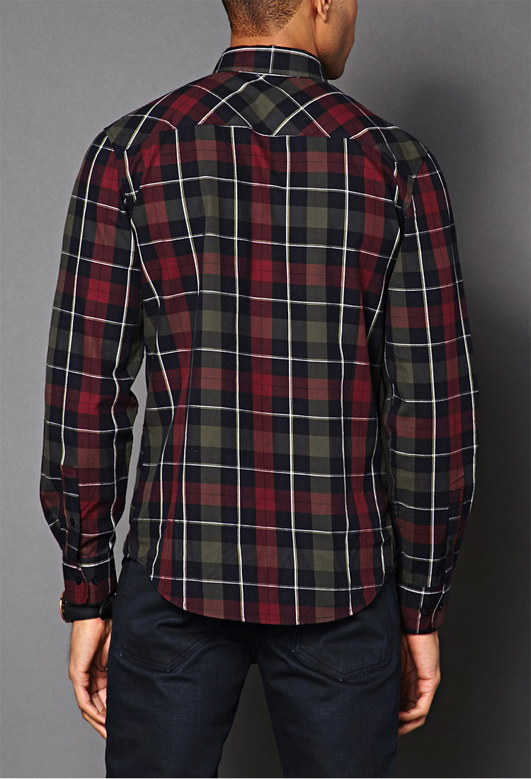 Lyst - Forever 21 Tartan Plaid Shirt in Red for Men