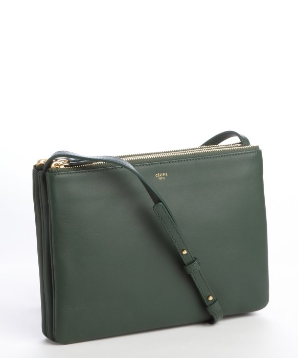 celine green leather handbag trio  