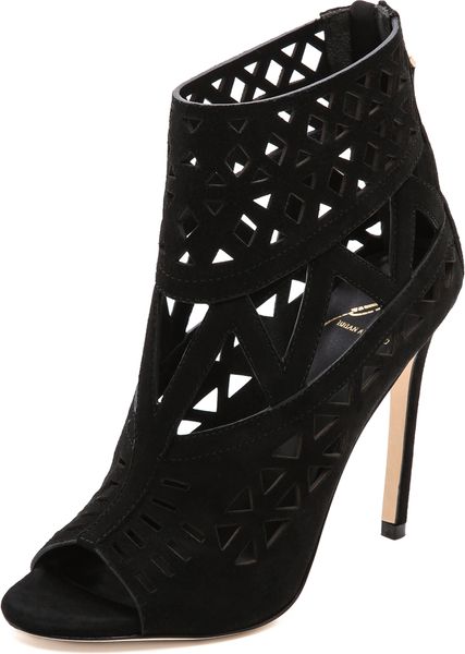 B Brian Atwood Levens Cutout Booties in Black | Lyst