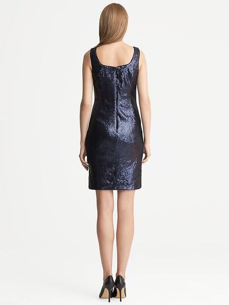 Banana Republic Lwren Scott Collection Sequin Party Dress Midnight Blue ...