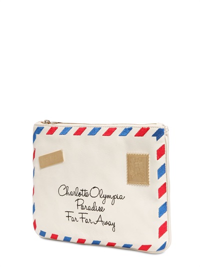 Lyst - Charlotte Olympia Air Mail Nappa Leather Pouch in White