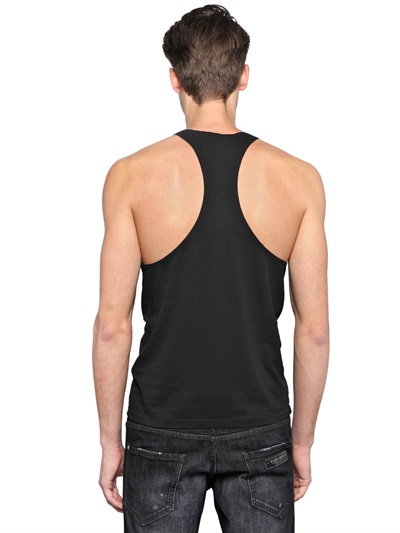 DSquared² Cotton Jersey Racerback Tank Top in Black for Men - Lyst