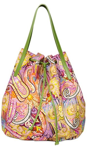 Etro Calcutta Paisley Cotton Canvas Bag in Multicolor (MULTI GREEN) | Lyst