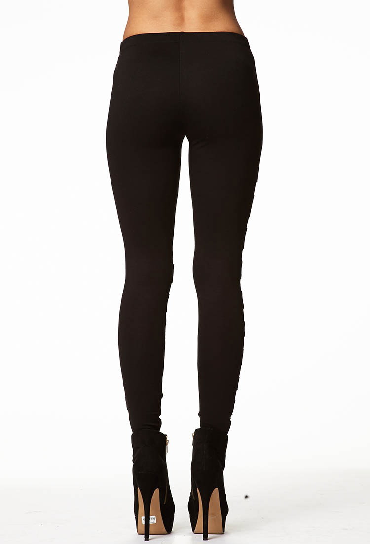 mesh stripe trousers