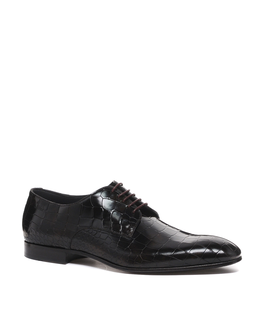 Hugo Boss Pessot Croc Shoes in Brown for Men | Lyst