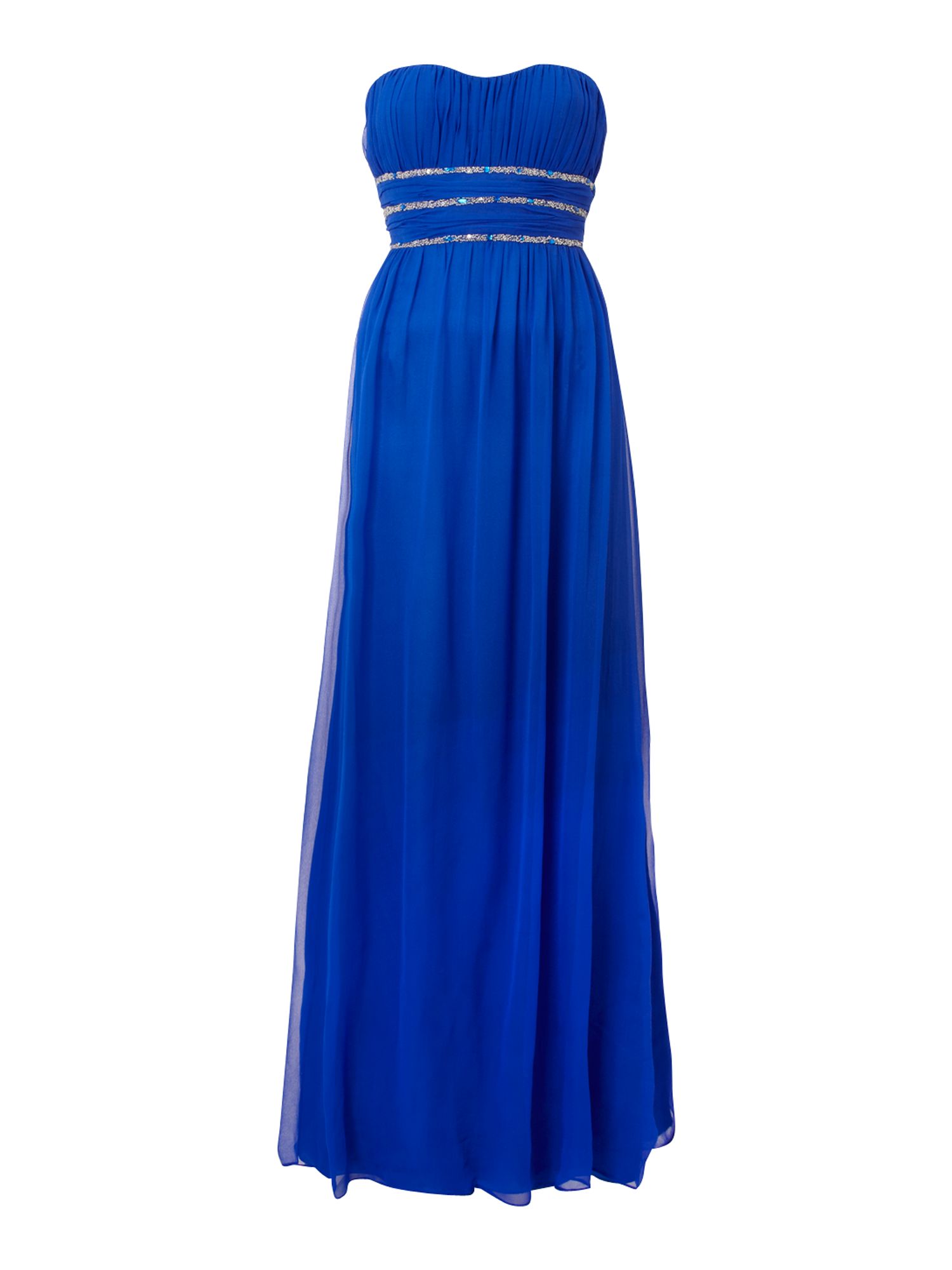 Js collections Strapless Beaded Waist Dress in Blue | Lyst