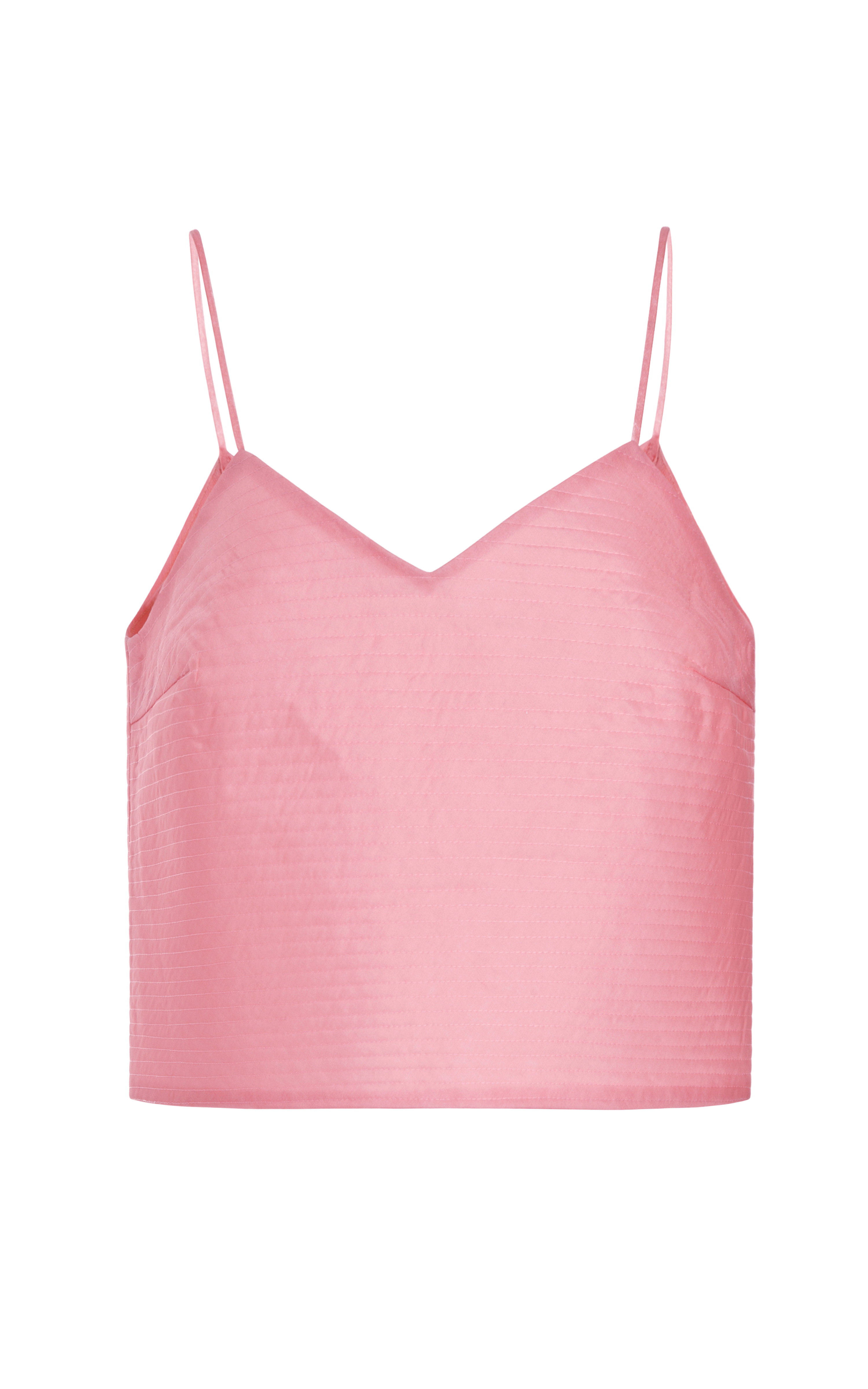 Lyst - Ruban Pink Quilted Silk Tank Top in Pink