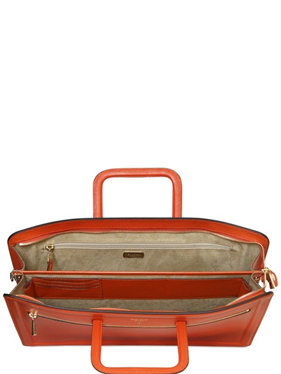 orange leather briefcase