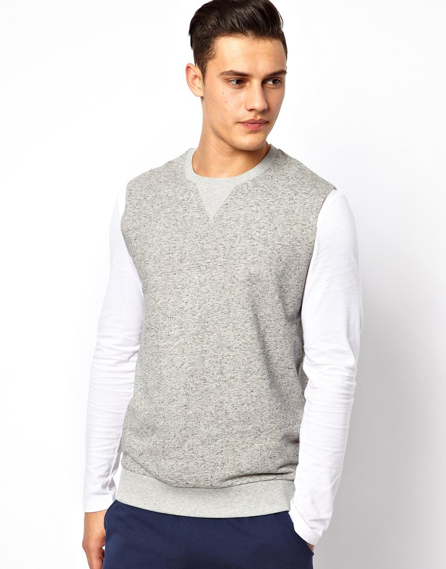 Asos Loungewear Sleeveless Sweatshirt in Gray for Men | Lyst