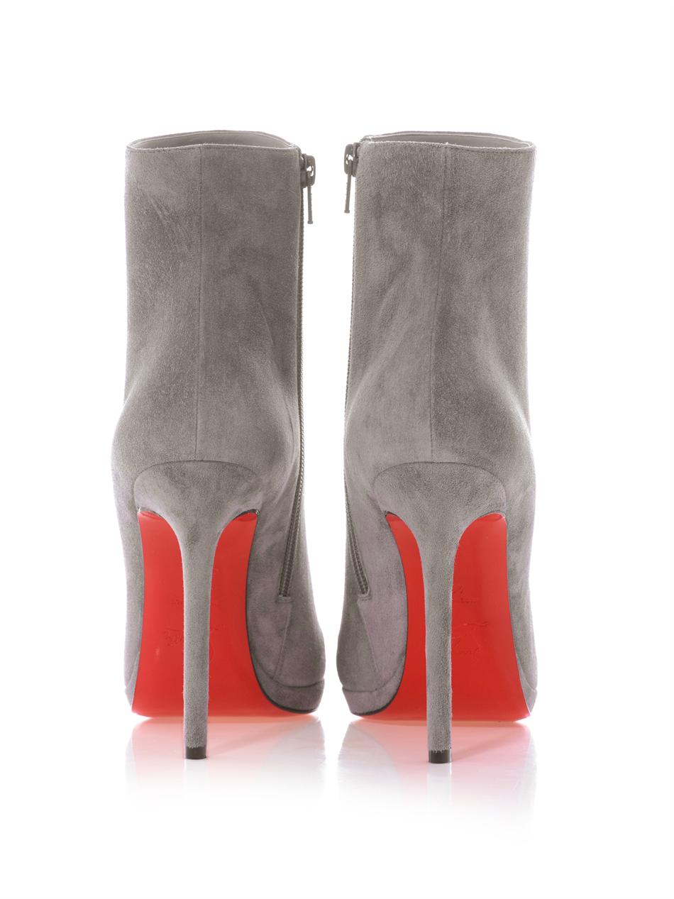 christian louboutin quilted suede ankle boots