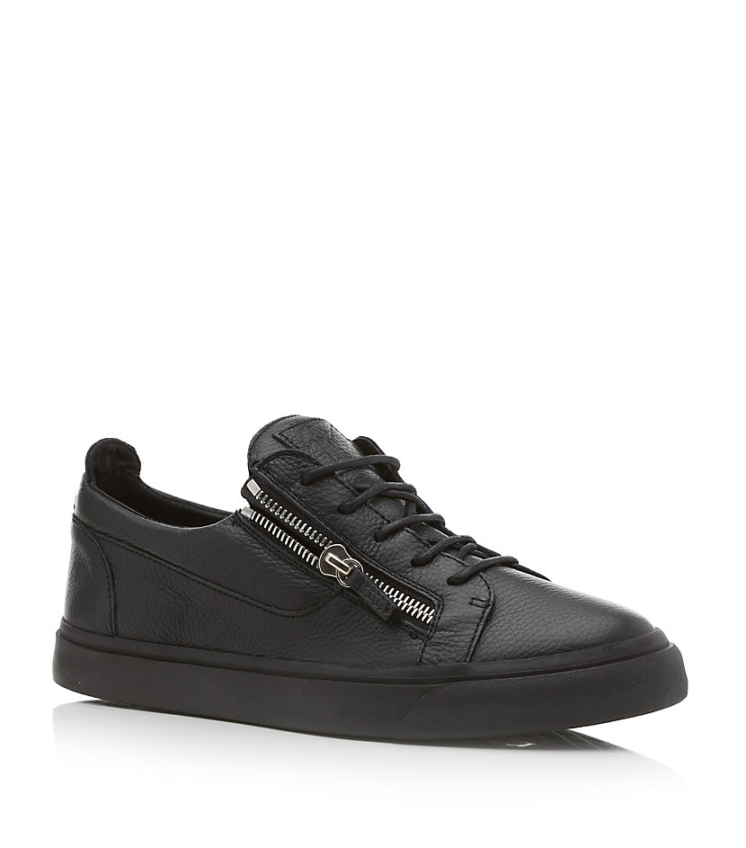 Giuseppe zanotti Double Zip Low Top Sneaker in Black for Men | Lyst