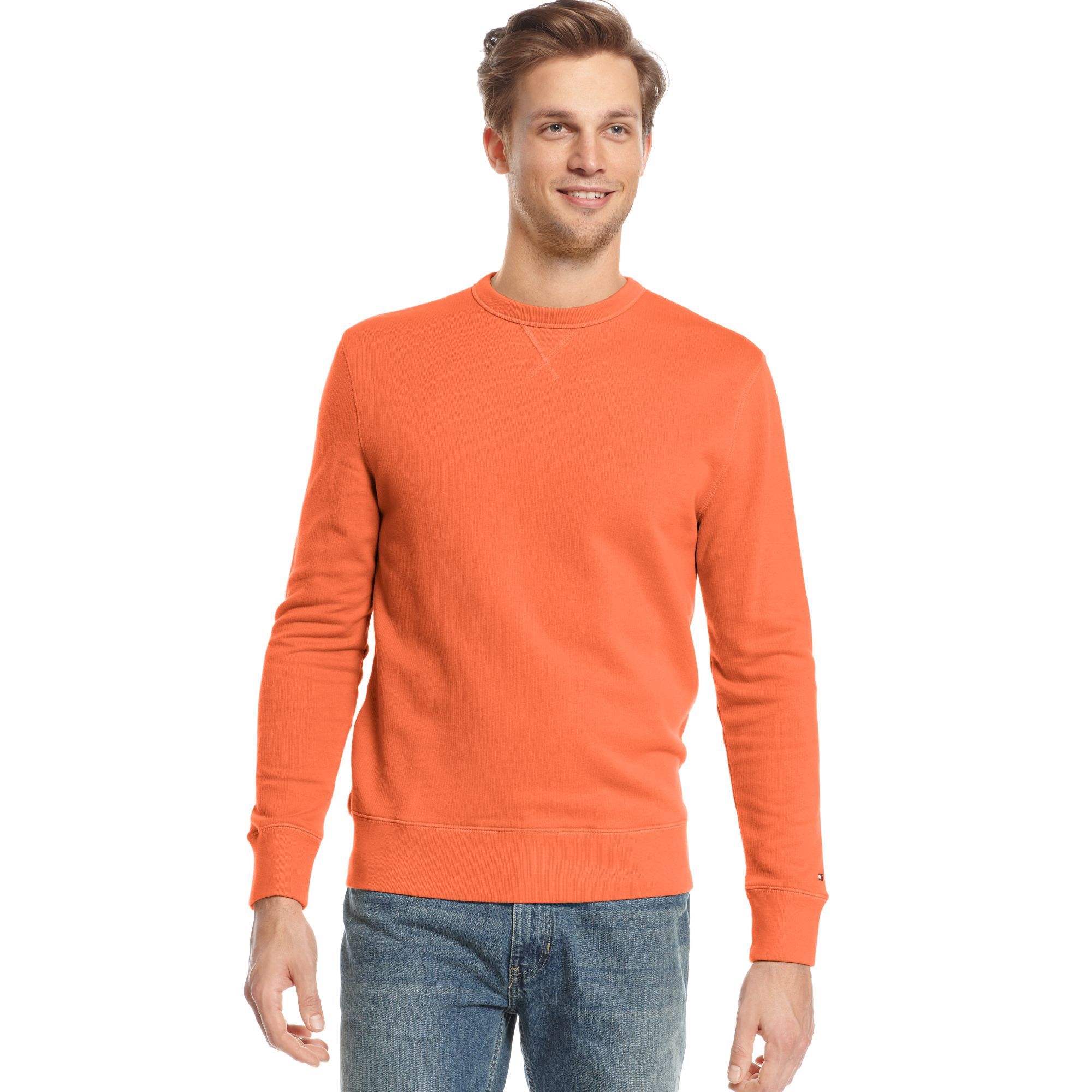Tommy hilfiger Leon Crewneck Sweater in Orange for Men | Lyst