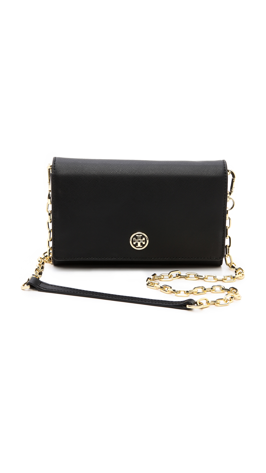 Lyst - Tory Burch Robinson Wallet On A Chain in Black