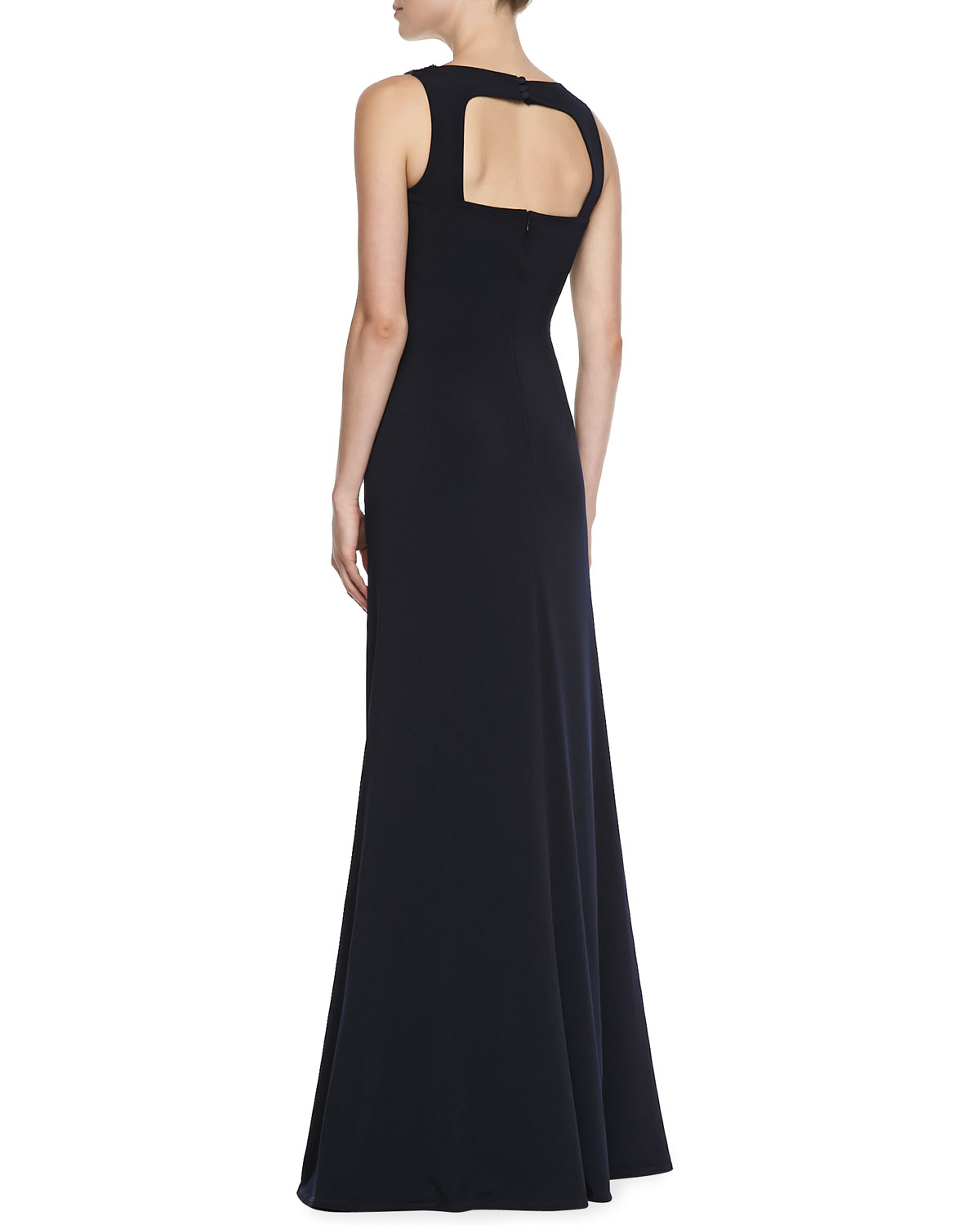 Lyst - David meister Sleeveless Jewelry Neck Gown in Black