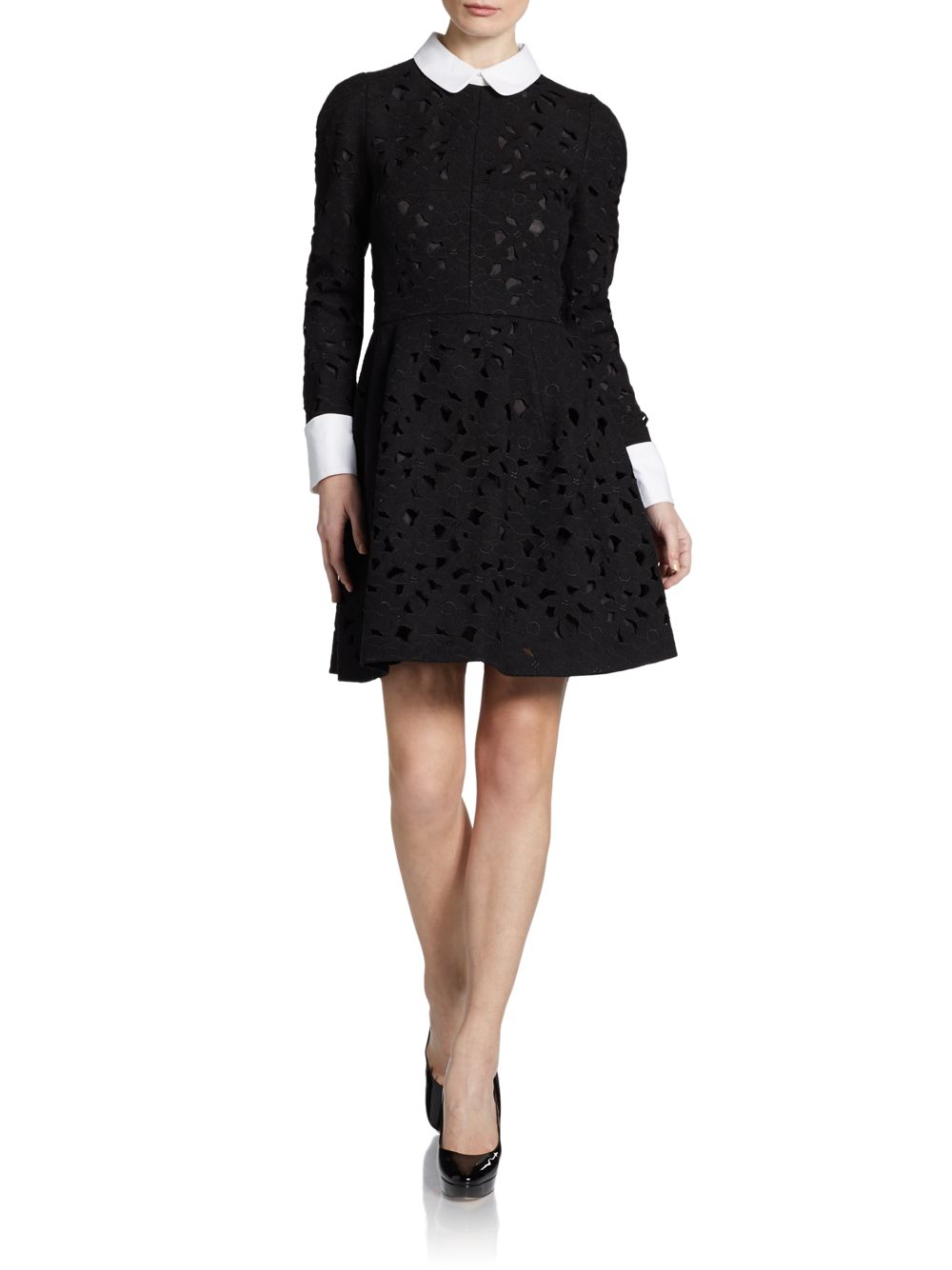 black dress with cutout front