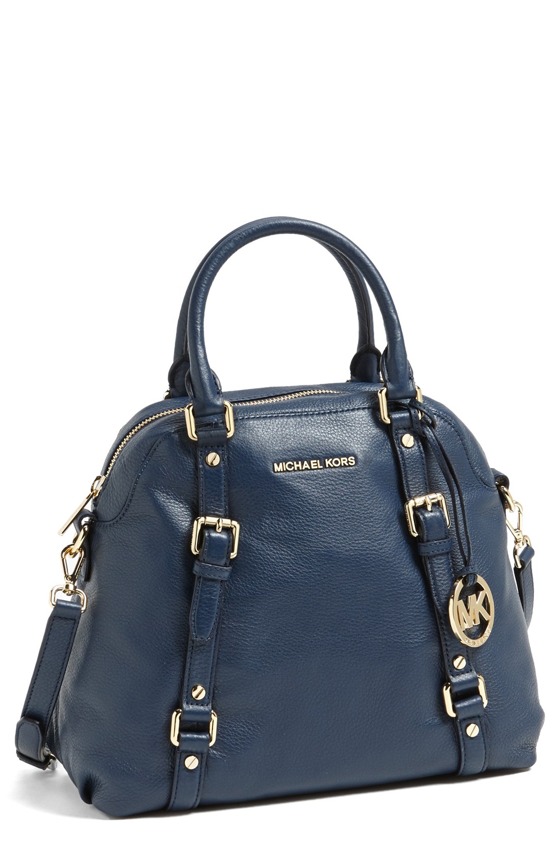 michael kors bedford large navy blue shoulder bags