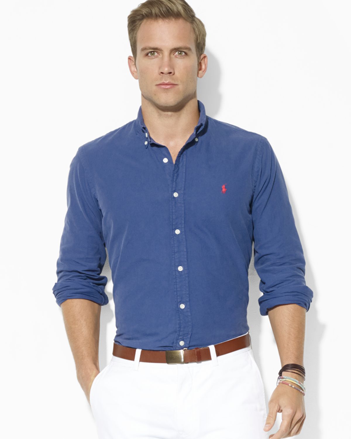 Ralph Lauren Polo Washed Oxford Sport Shirt Regular Fit in Blue for Men ...