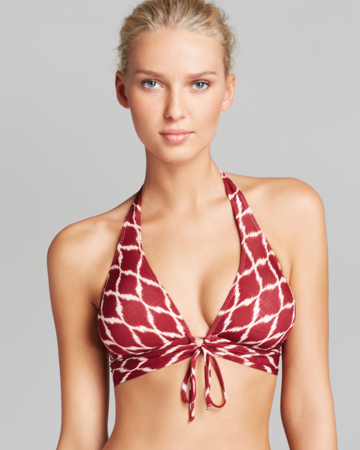 Busty brunettes and redheads Band halter bikini