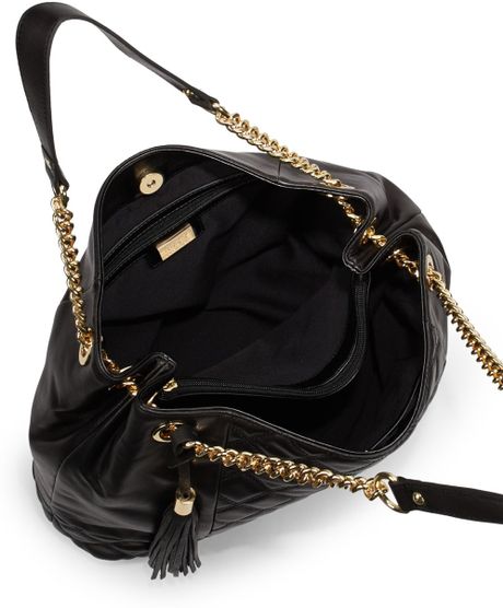 Saks Fifth Avenue Black Label Sandra Quilted Leather Drawstring Bucket ...