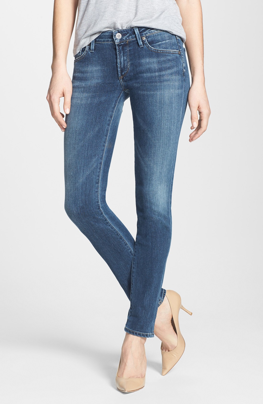 Citizens Of Humanity Racer Low Rise Skinny Jeans in Blue (Byron Bay) | Lyst