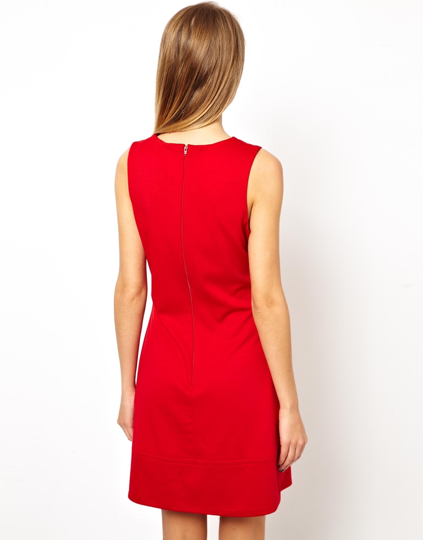 Asos A-line Shift Dress in Red | Lyst