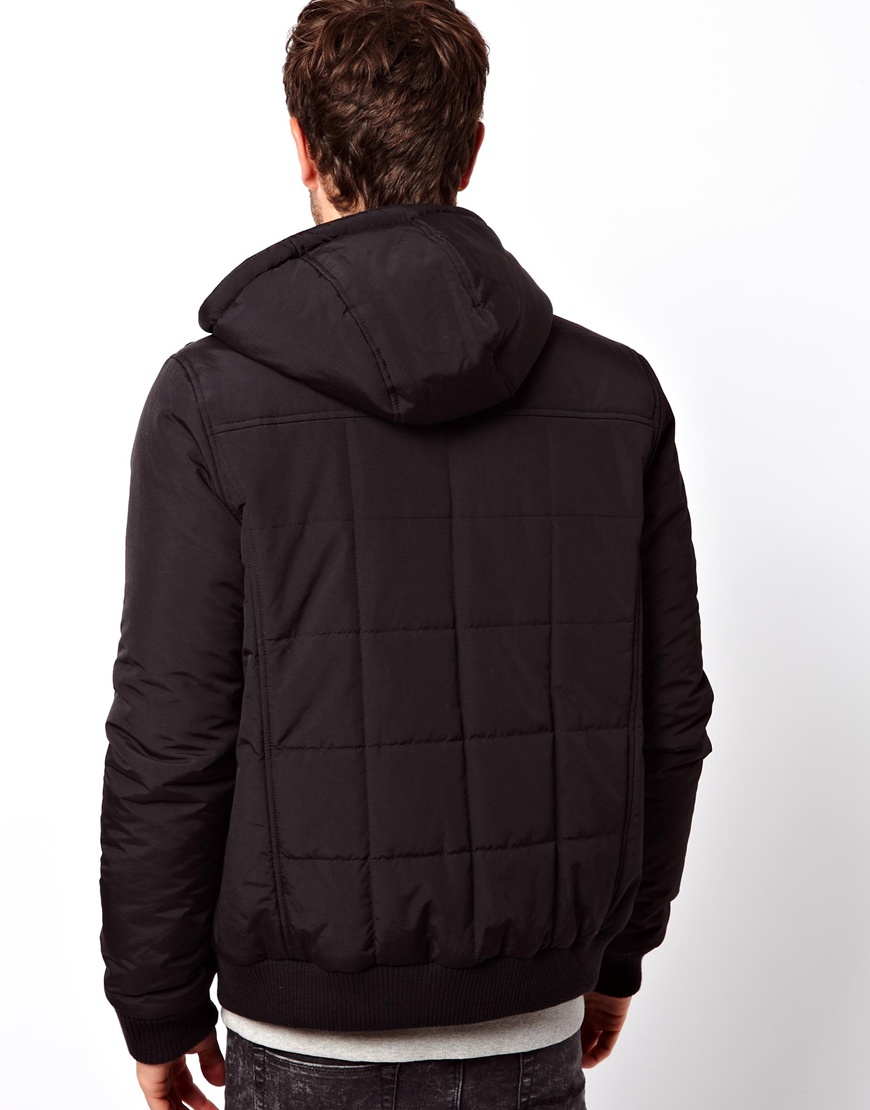 Lyst Asos Jacket In Quilted Fabric in Black for Men