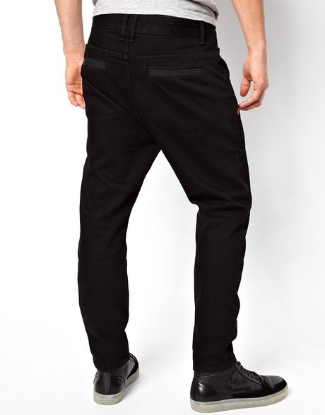Asos Black Bow Leg Jeans in Black for Men | Lyst