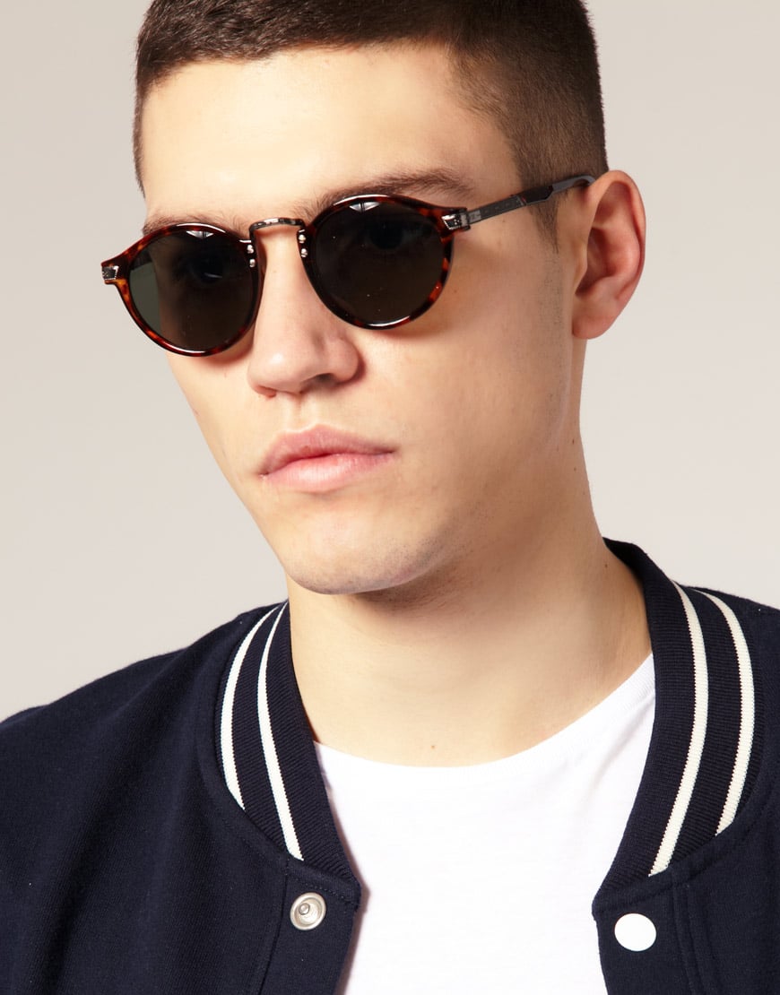 Lyst - Asos Vintage Round Lens Sunglasses in Brown for Men