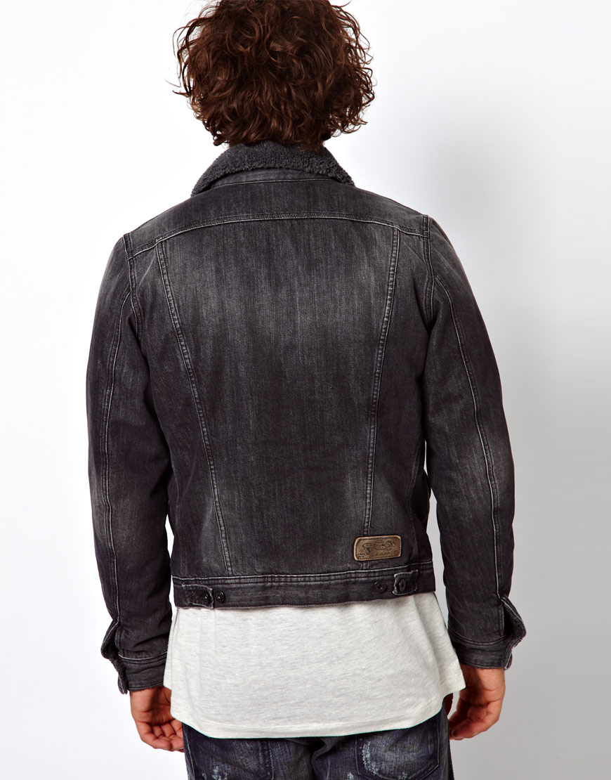 Lyst Diesel Denim Jacket Elshar Lined in Black for Men