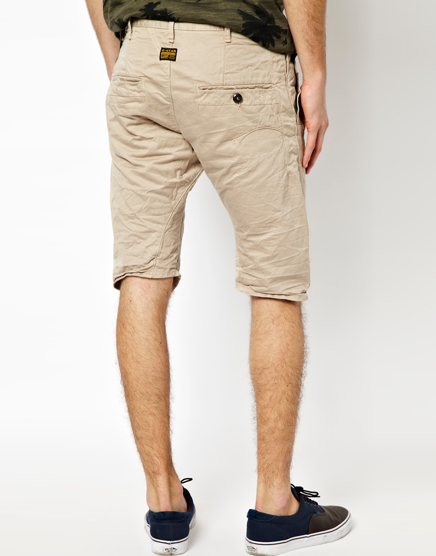 Lyst GStar Raw Shorts Bronson Chino Loose Tapered in Natural for Men