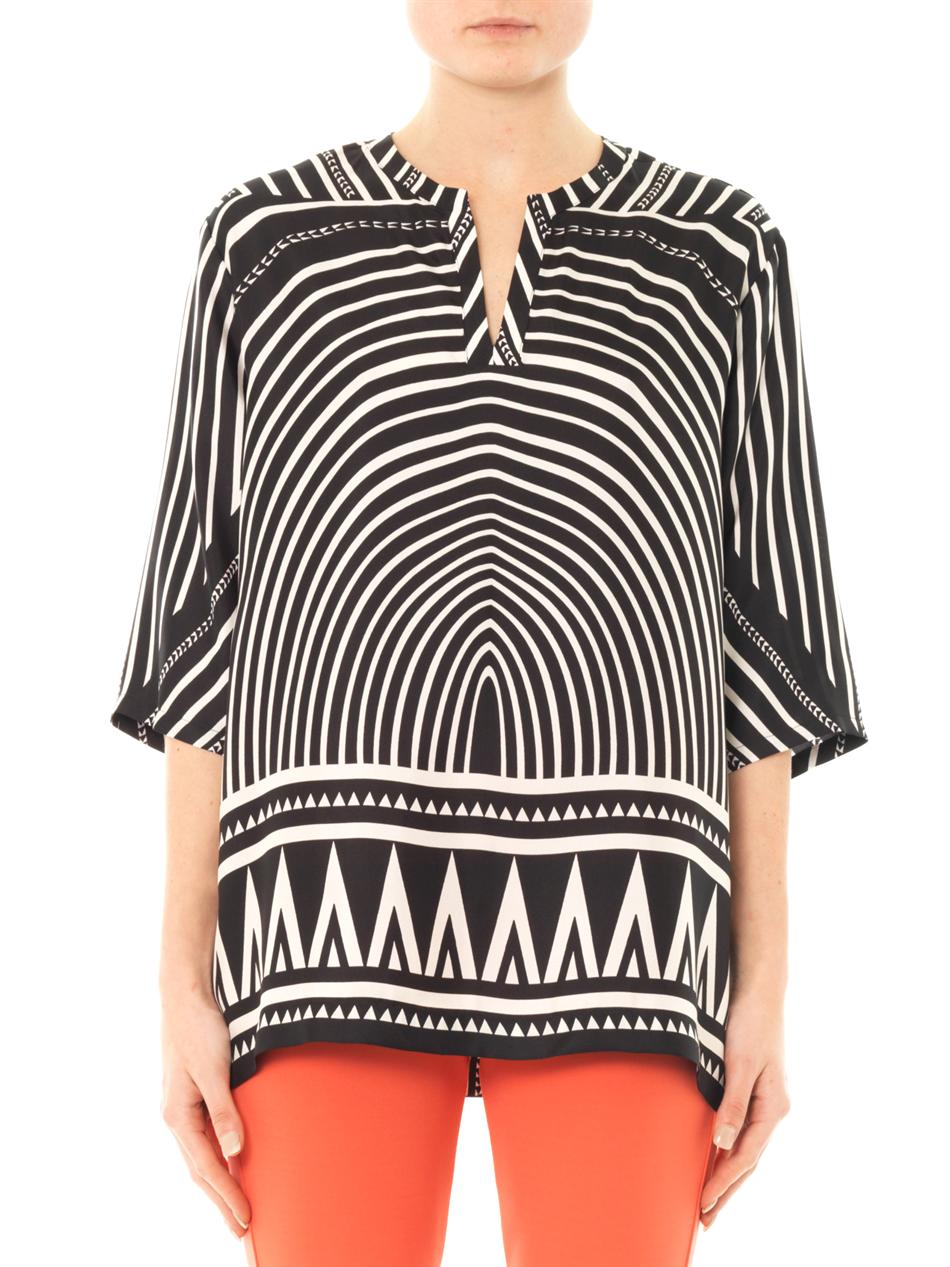 geometric print blouse