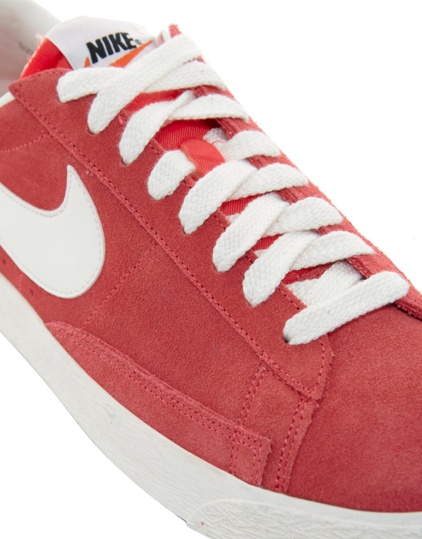 Lyst - Nike Blazer Low Suede Sneakers in Red for Men