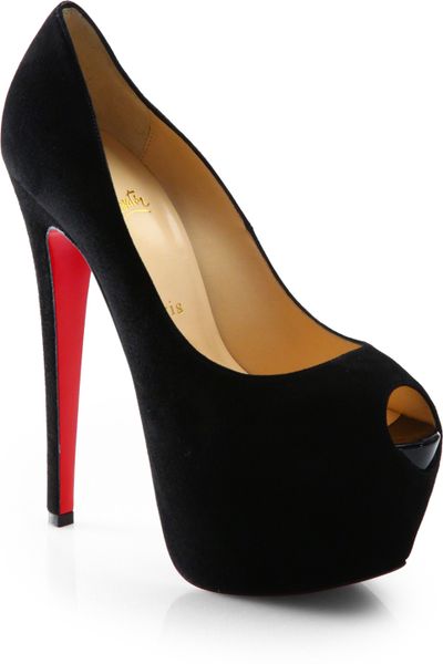 Christian Louboutin Highness Suede Platform Pumps in Black | Lyst