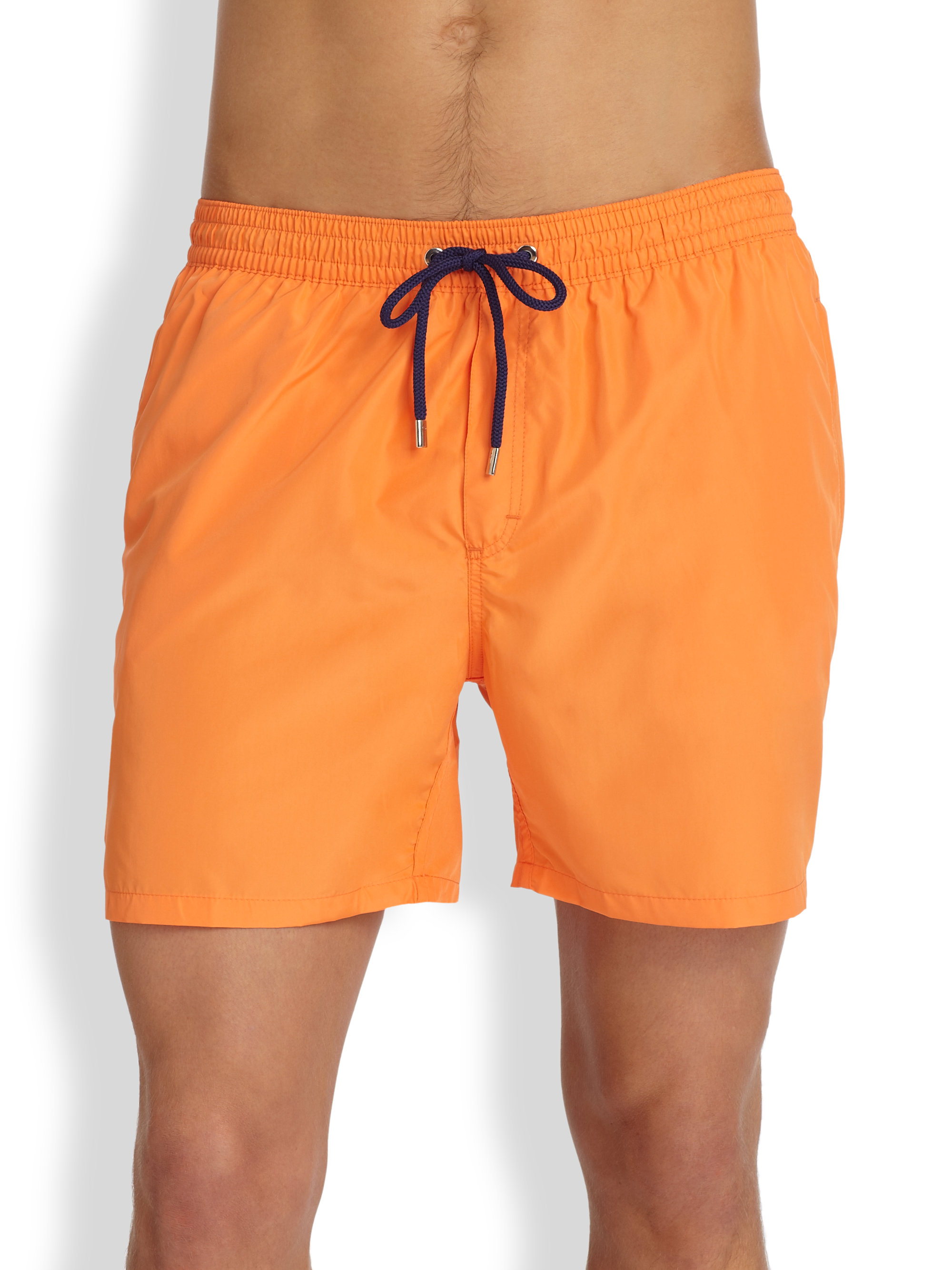 Façonnable Packable Swim Trunks in Orange for Men | Lyst