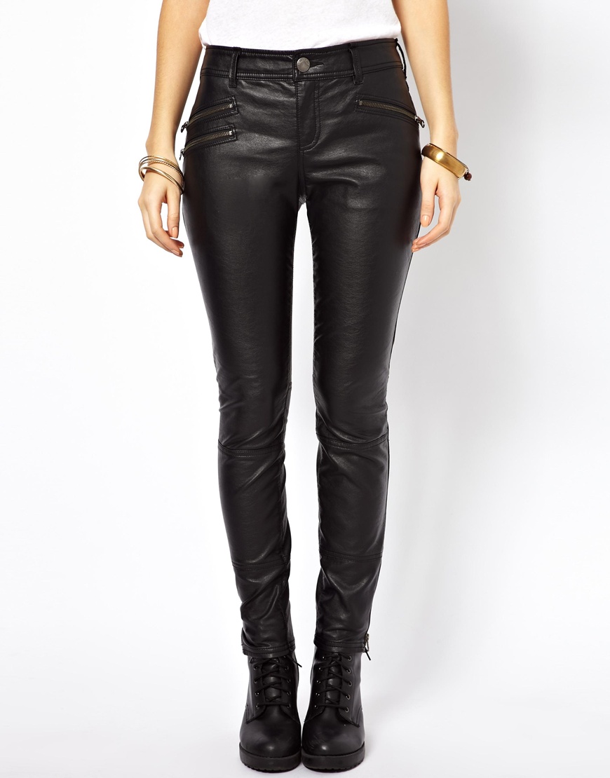 Lyst - Free People Vegan Leather Pants with Zips in Black