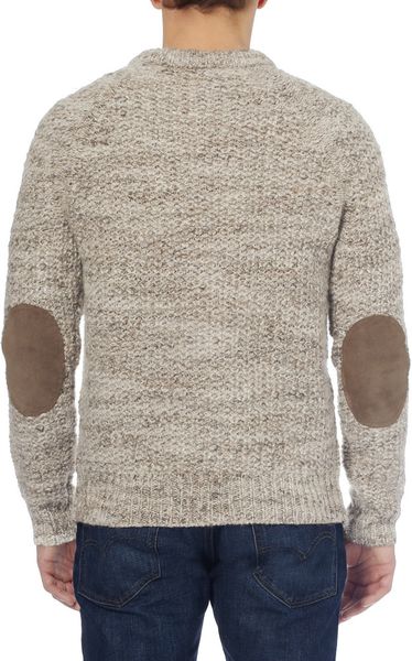 J.crew Suede Elbow Patch Wool-Blend Sweater in Brown for Men | Lyst