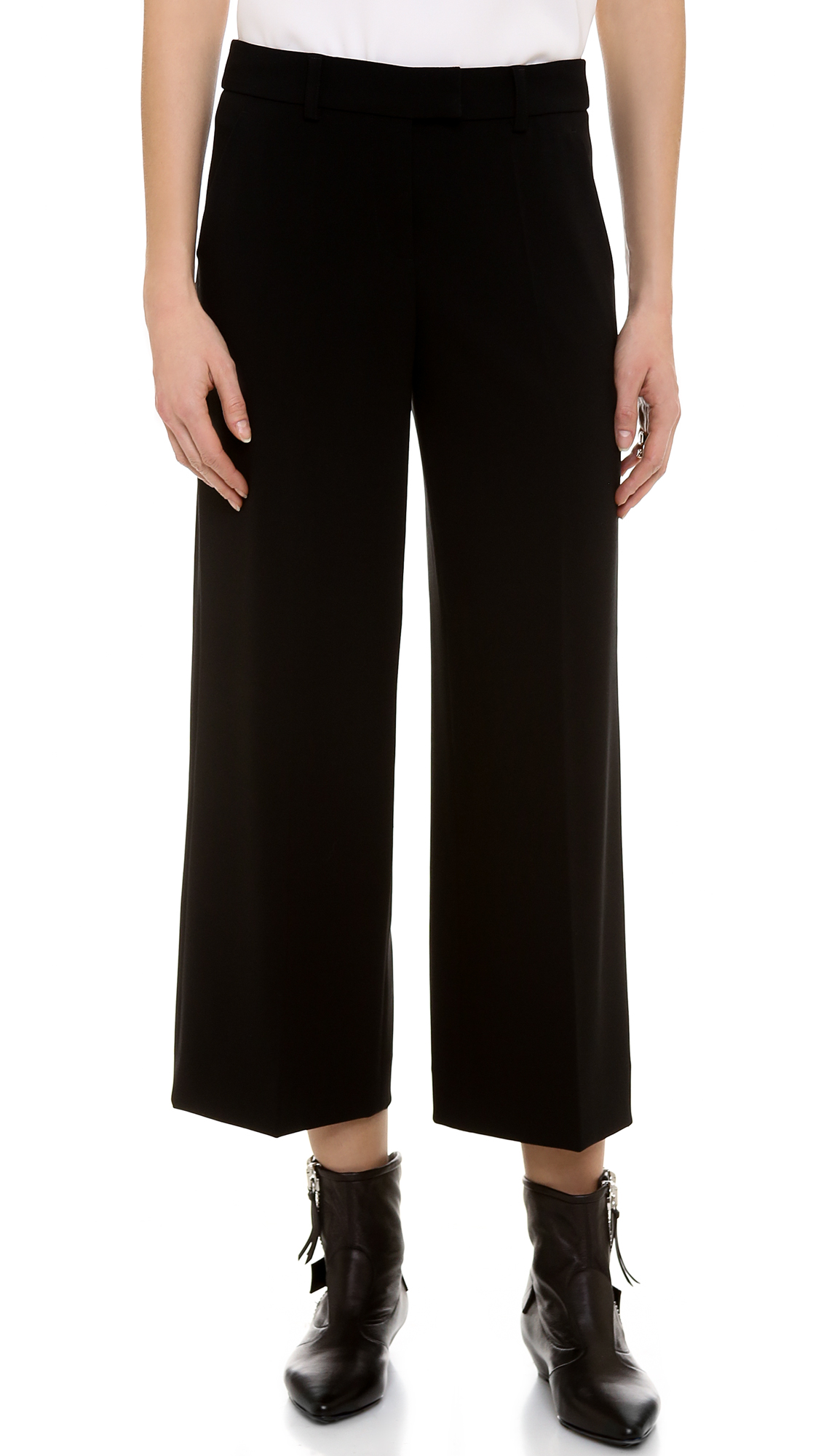 Lyst - Moschino Cheap and Chic Wide Leg Pants in Black