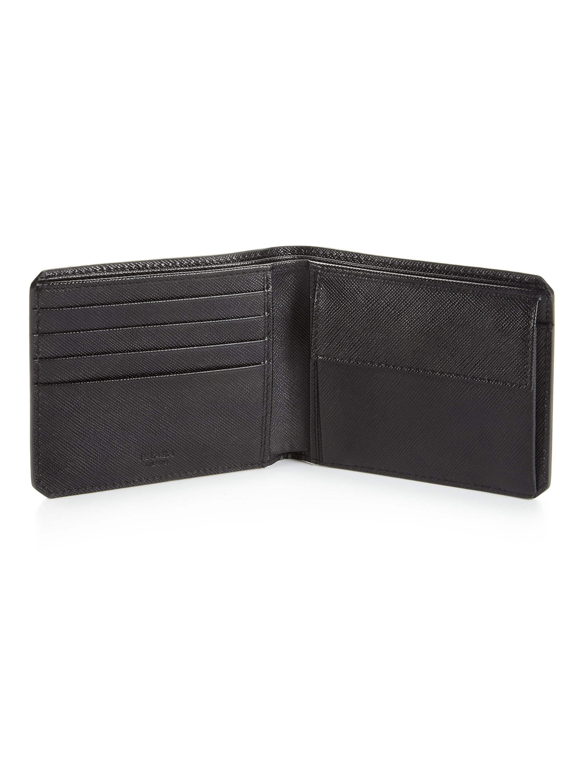 Lyst - Prada Saffiano Leather Wallet in Black for Men