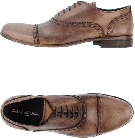 Takeshy Kurosawa Laceup Shoes in Brown for Men (Cocoa) | Lyst