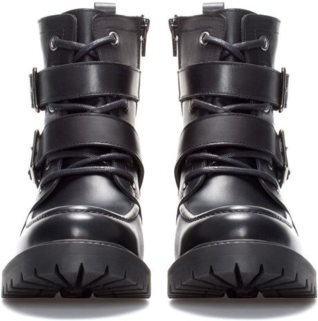zara lace up ankle boots