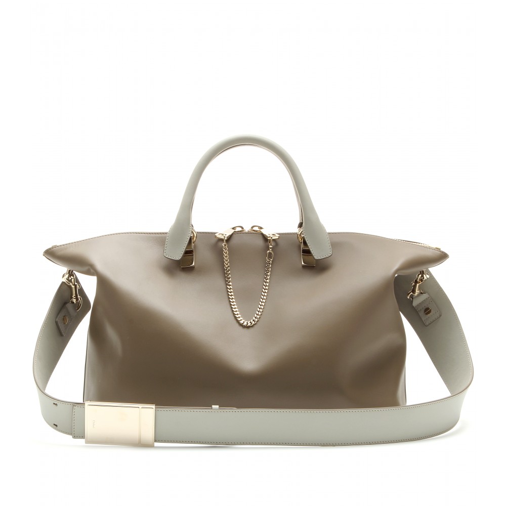 chlo bags - Chlo Baylee Leather Tote in Gray (pearl grey made in italy) | Lyst