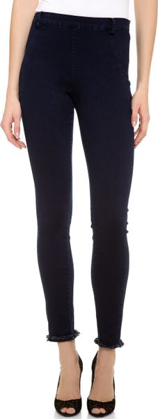 Donna Karan New York Second Skin Jeans with Frayed Hem in Blue (Indigo ...