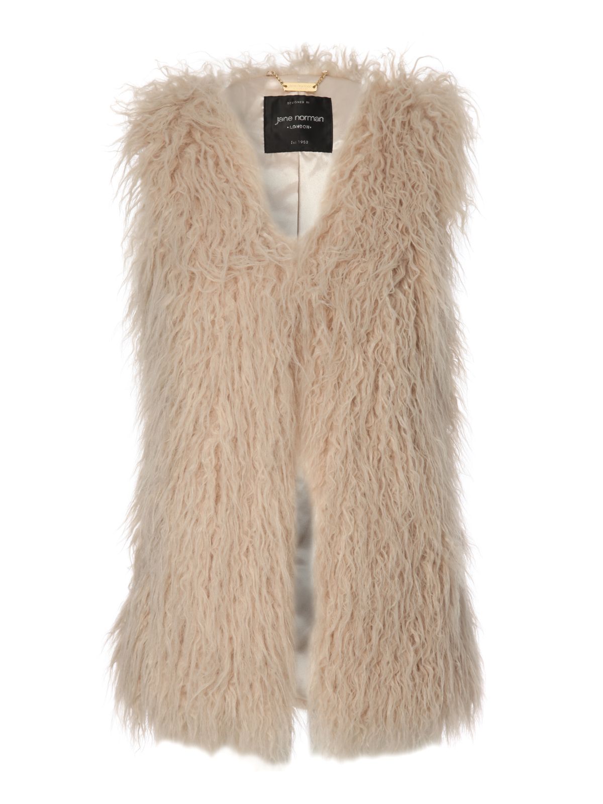 Jane norman Longline Faux Fur Gilet in Natural | Lyst