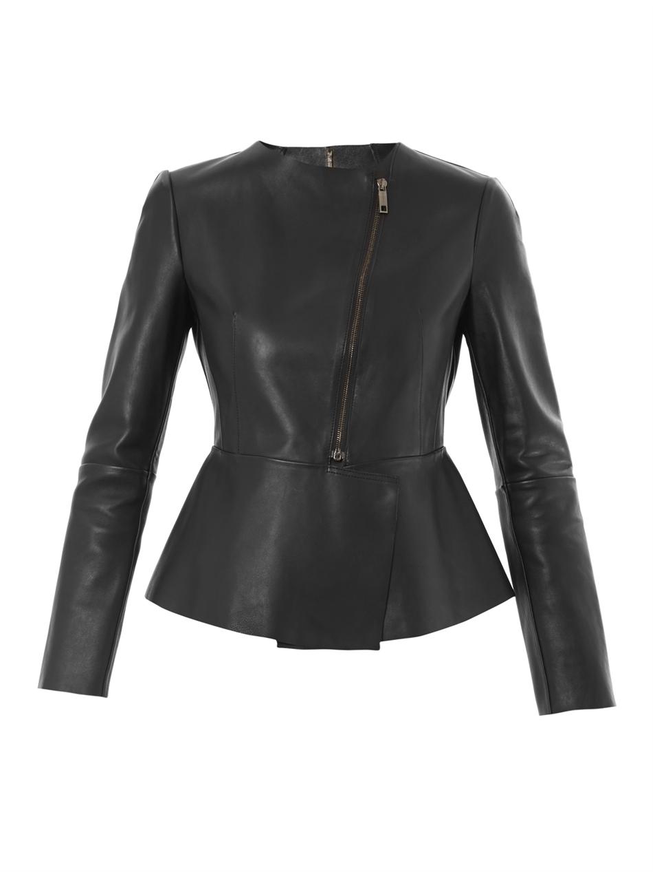 Sportmax Sulmona Leather Jacket In Black Lyst Gallery