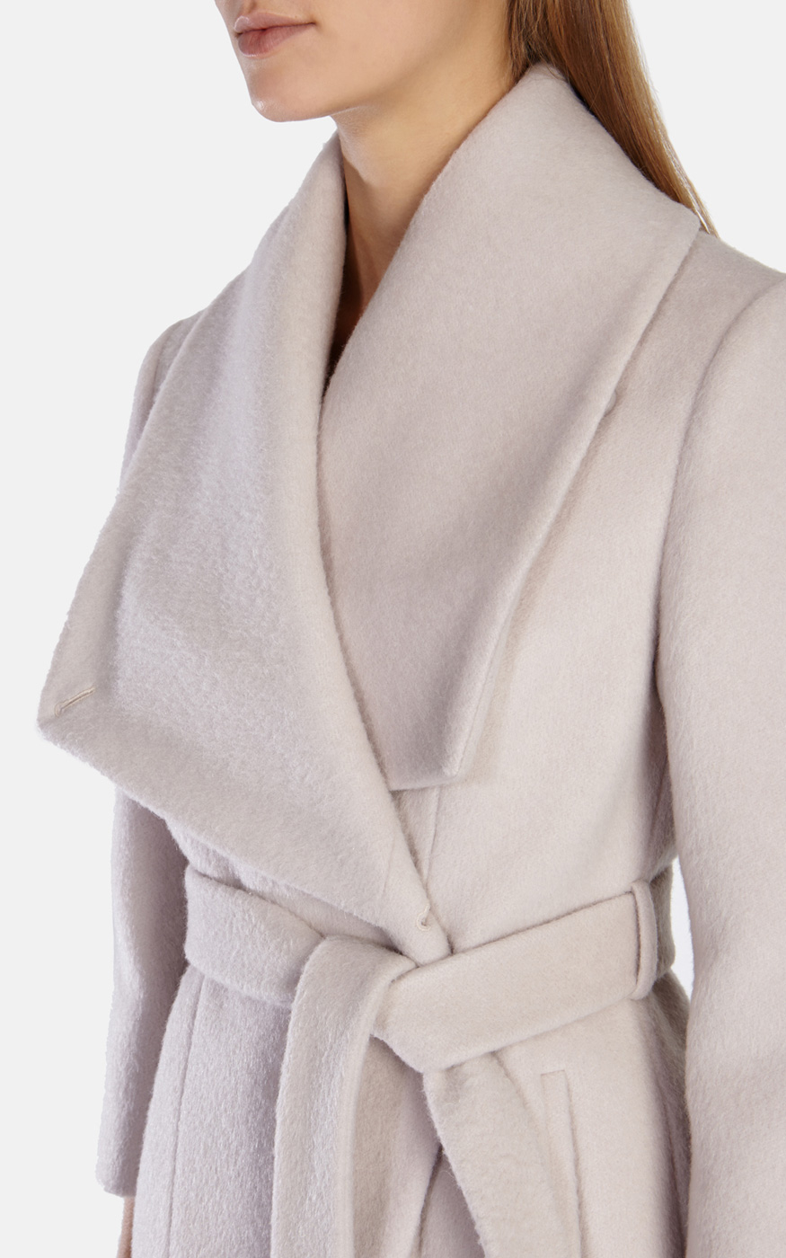 Karen Millen Wool Mohair Belted Oversized Collar Coat in Natural Lyst